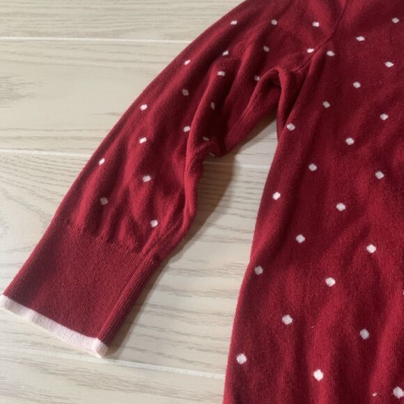 Lands End Girls‎ Medium Sweater Red With White Hearts - Picture 2 of 9